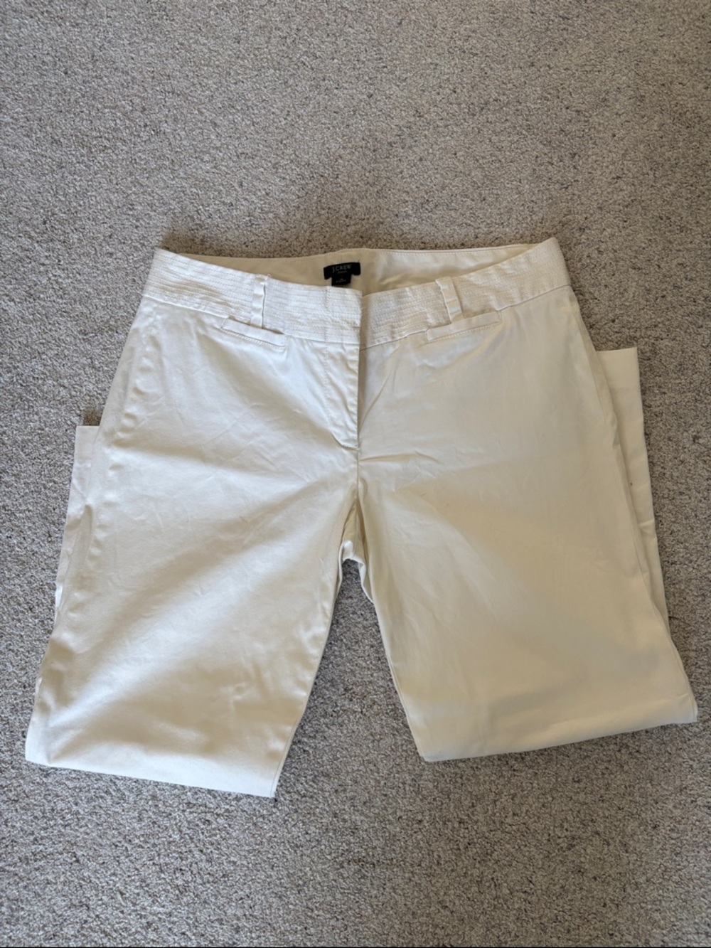 J. Crew White Cotton Capri Pants